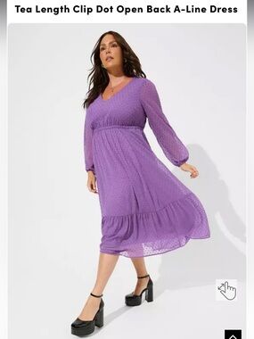 Torrid Long Sleeve Tea Length Dress